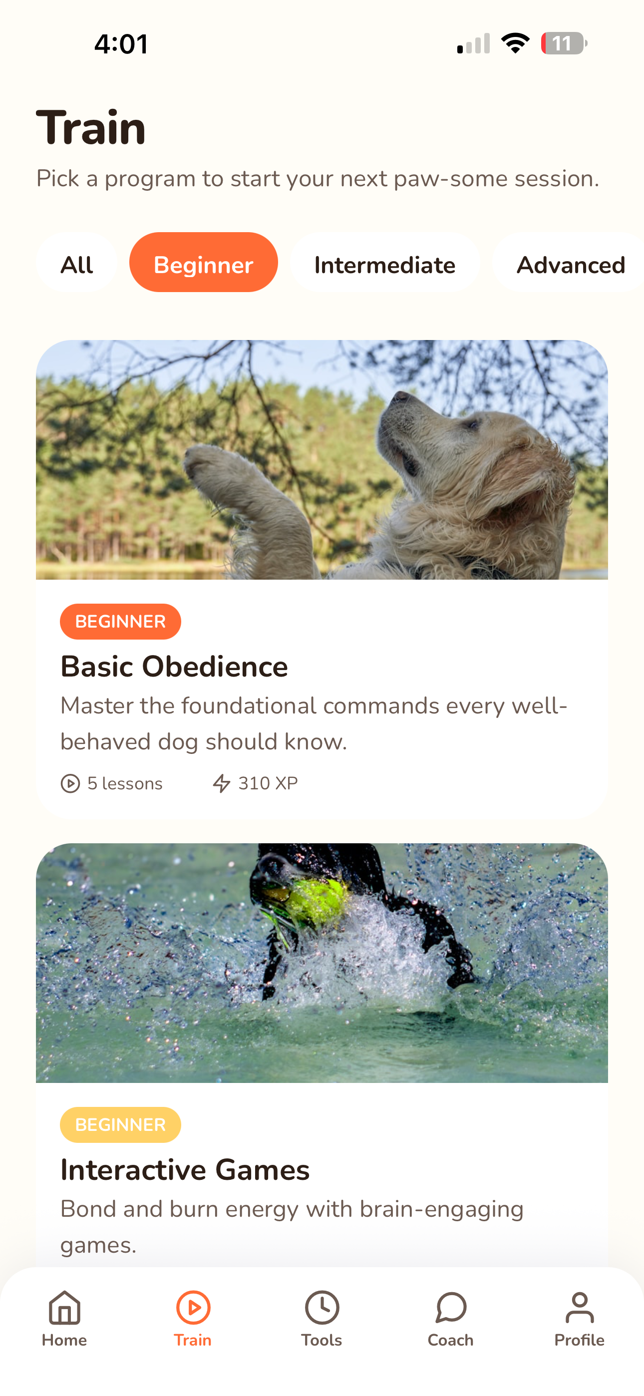 App screen